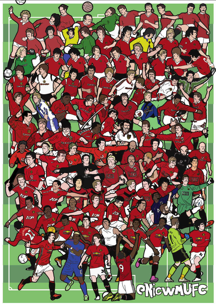 Man Utd's Finest 99 A4, A3 & A2 Prints
