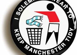 “I Solemnly Swear To Keep Manchester Tidy” Badge Button Pin