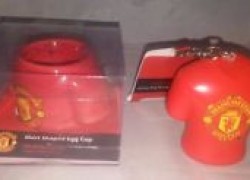 Man Utd Football Gift Set – Stress Keyring & Egg Cup – Christmas Gift