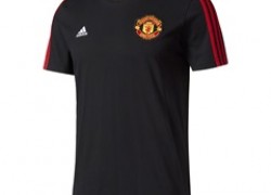 Manchester United 3 Stripe T-Shirt – Black