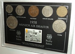 Munich Air Crash Disaster The Busby Babes Duncan Edwards (Manchester United Man Utd & England) Football Legend Vintage Coin & Stamp Present Display Gift Set 1958