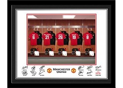 Official Personalised Manchester United Dressing Room Photo – Contemporary Black Frame